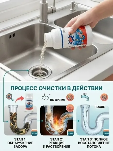 Очиститель канализации, средство для труб — фото 2
