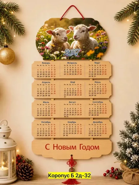 Деревянная настенная игрушка из березы с символом года — фото 7