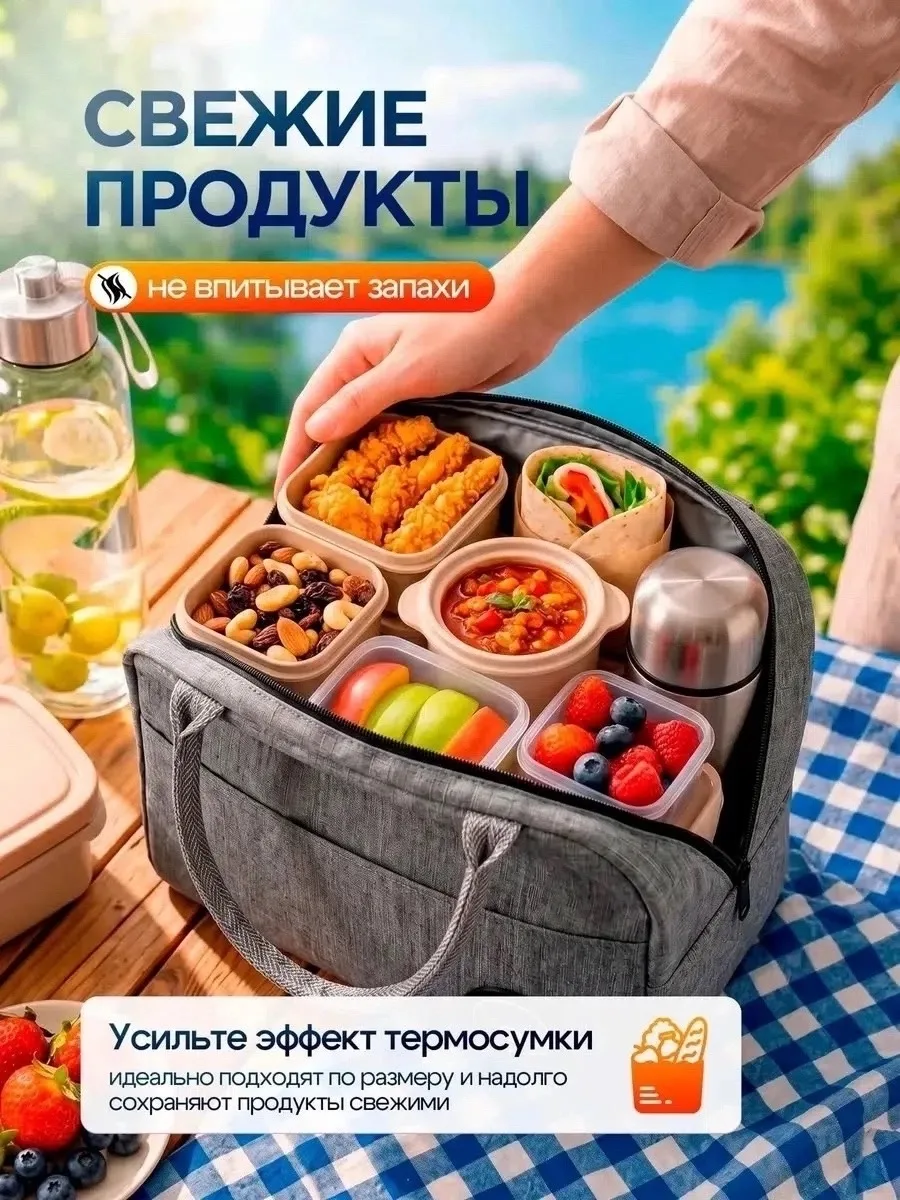 Термосумка для ланча / сумка для обеда/ сумка для еды — фото 2