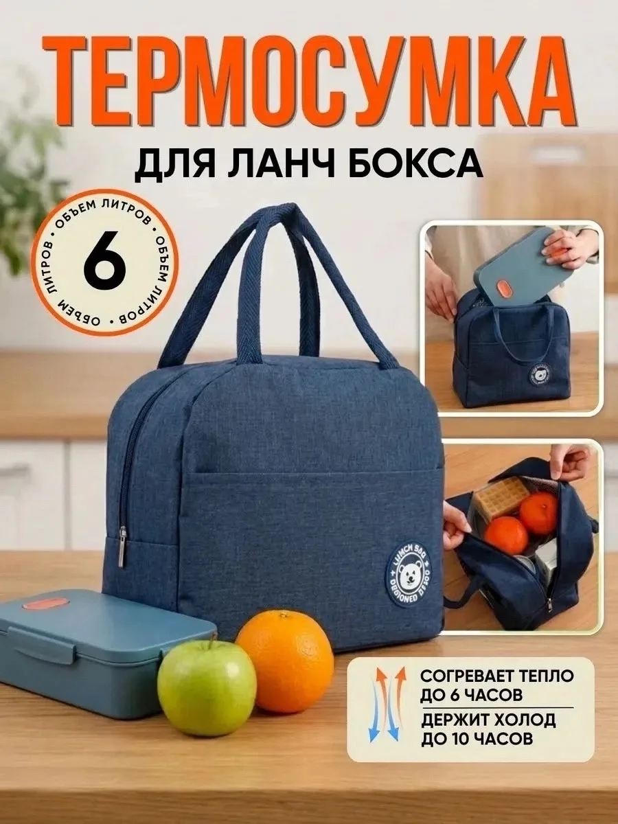 Термосумка для ланча / сумка для обеда/ сумка для еды — фото 4
