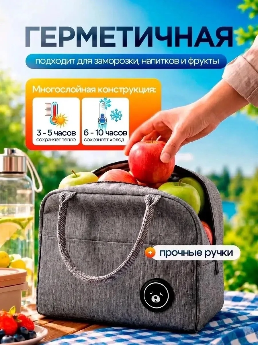 Термосумка для ланча / сумка для обеда/ сумка для еды — фото 9