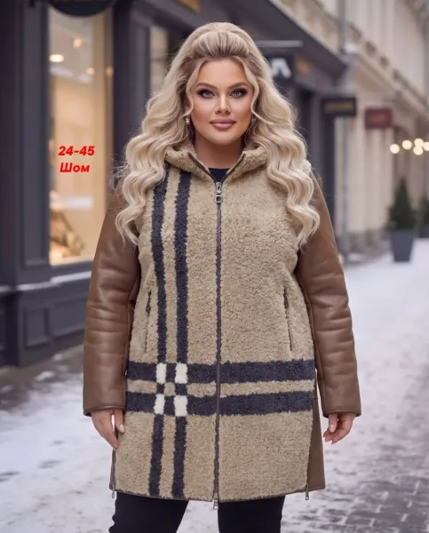 Дубленка с барашком, длина — фото 3