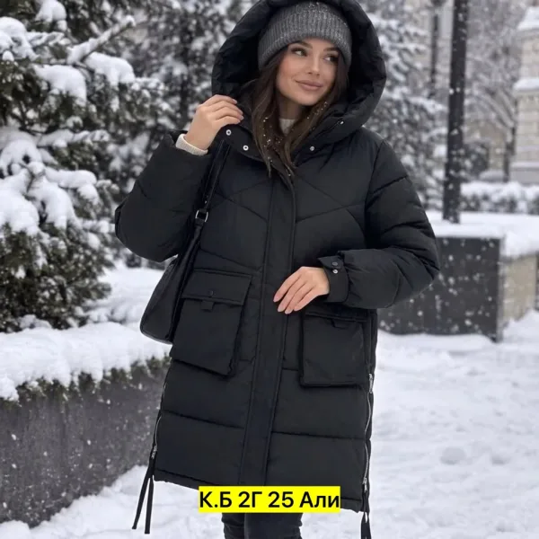 Тканевая куртка с капюшоном в трендовом дизайне — фото 4
