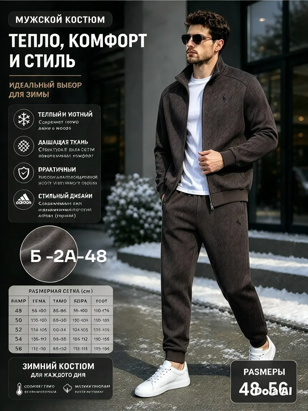 Тёплый мужской костюм из флиса — фото 2