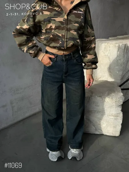 Джинсы трубы из мягкого удобного DENIM с составом 85 хлопок — фото 10