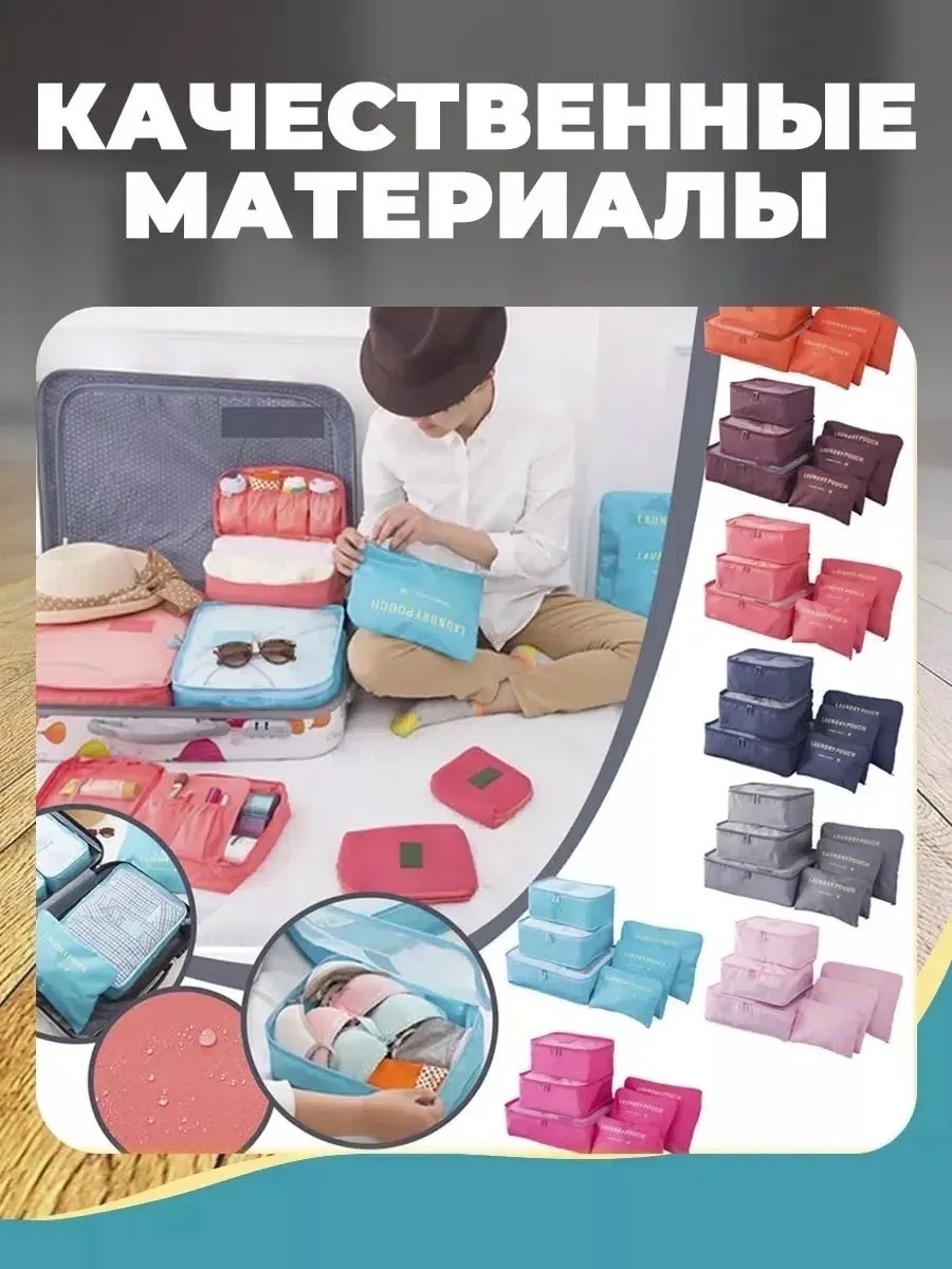 Разница в размерах Дорожной сумки в одном наборе - шесть штук, которые используют каждый дюйм места для сверхнормативног — фото 3