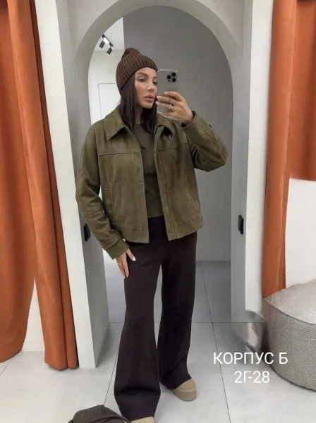 Бомбер ZARA замшевый — фото 1