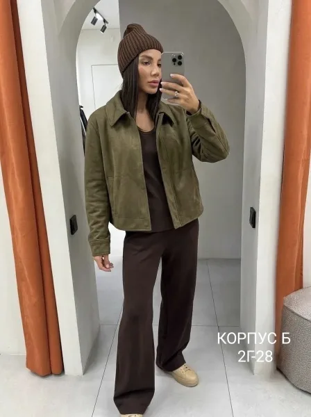 Бомбер ZARA замшевый — фото 6