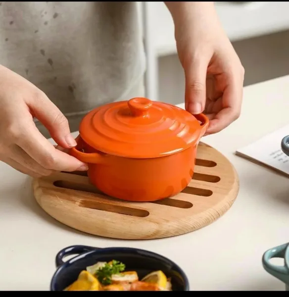 Маленькая керамическая кастрюля-пароварка с крышкой и ручками, идеально подходит для тушения птичьего гнезда и приготовл — фото 3