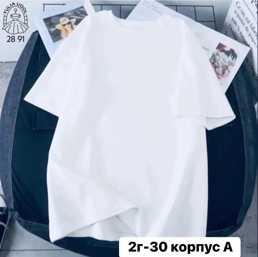 Оверсайз футболка из смесового материала — 90 хлопок — фото 2