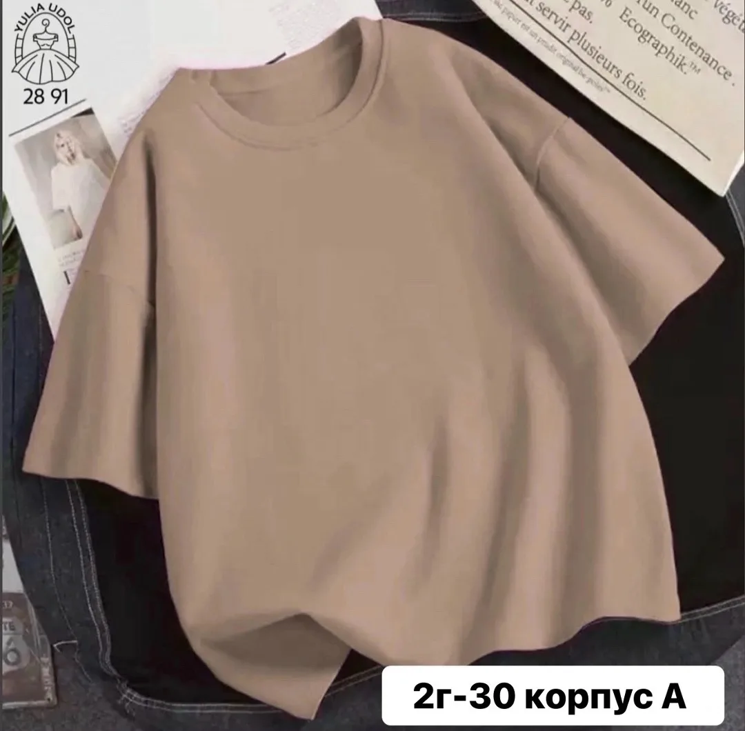 Оверсайз футболка из смесового материала — 90 хлопок — фото 3