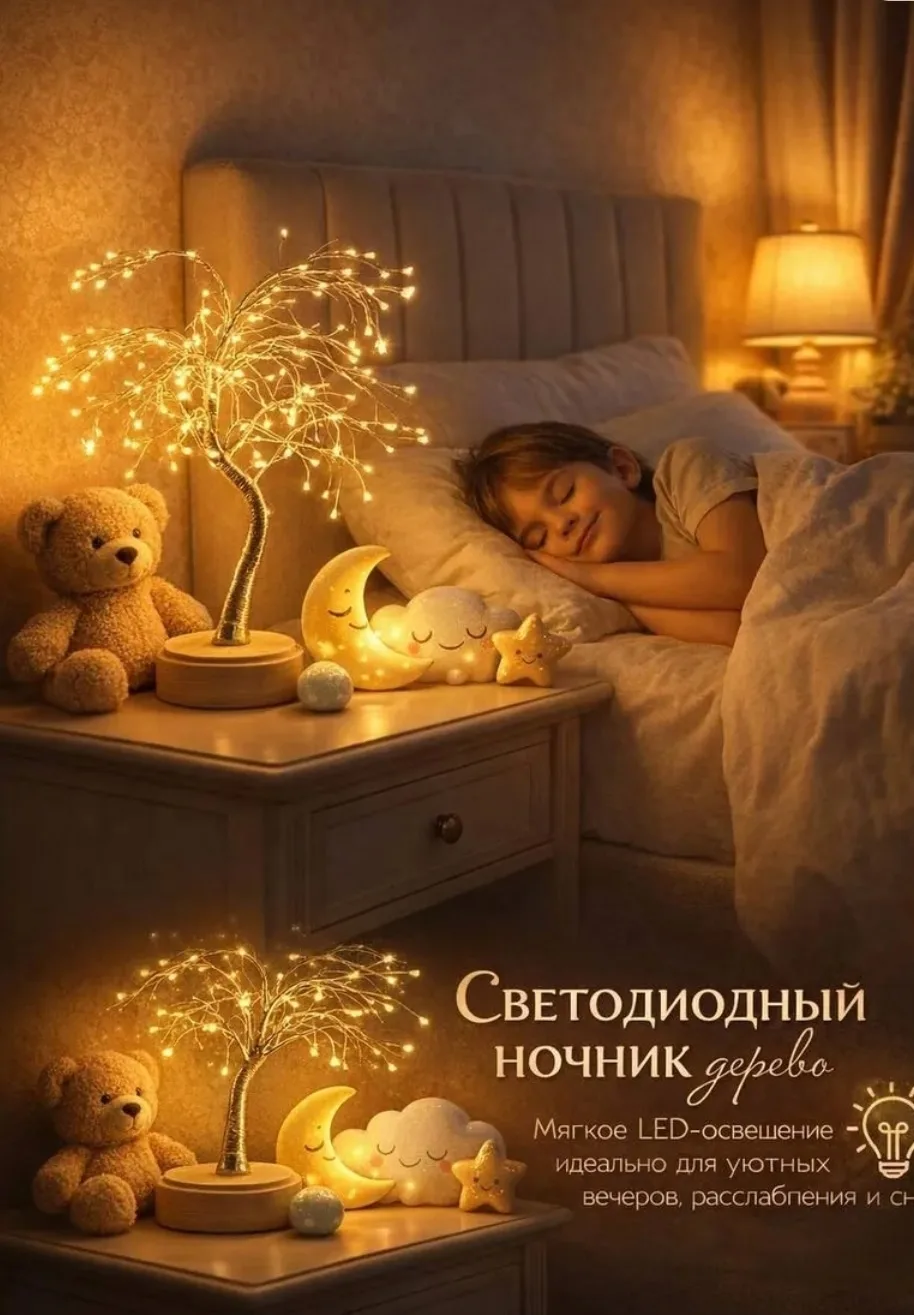 Светильник дерево светодиодный — фото 2