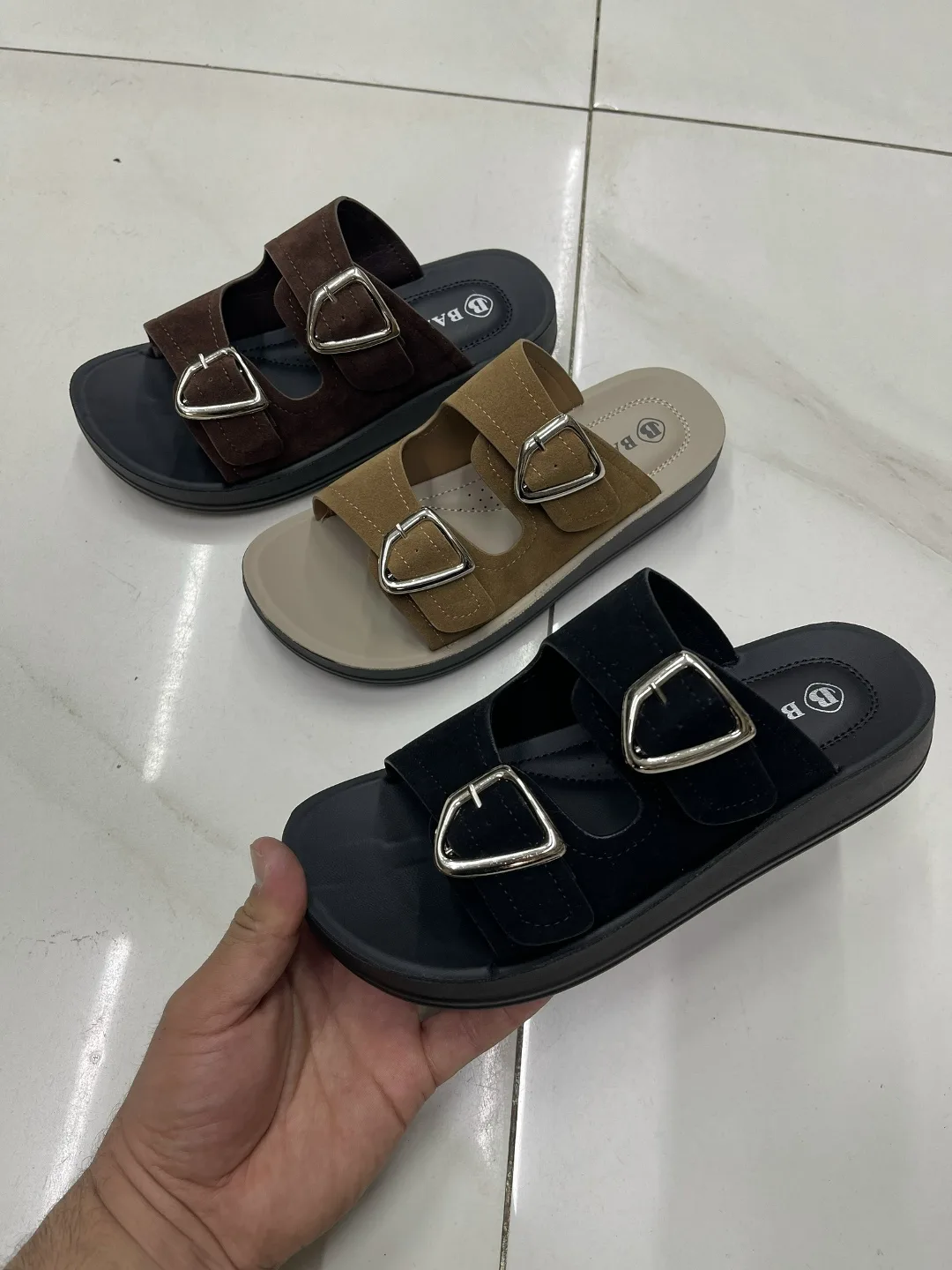 Женские тапки из искусственной кожи Коричневый — фото 2