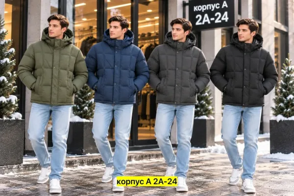 Куртка для мужчин с начесом и наполнителем холлофайбер — фото 1