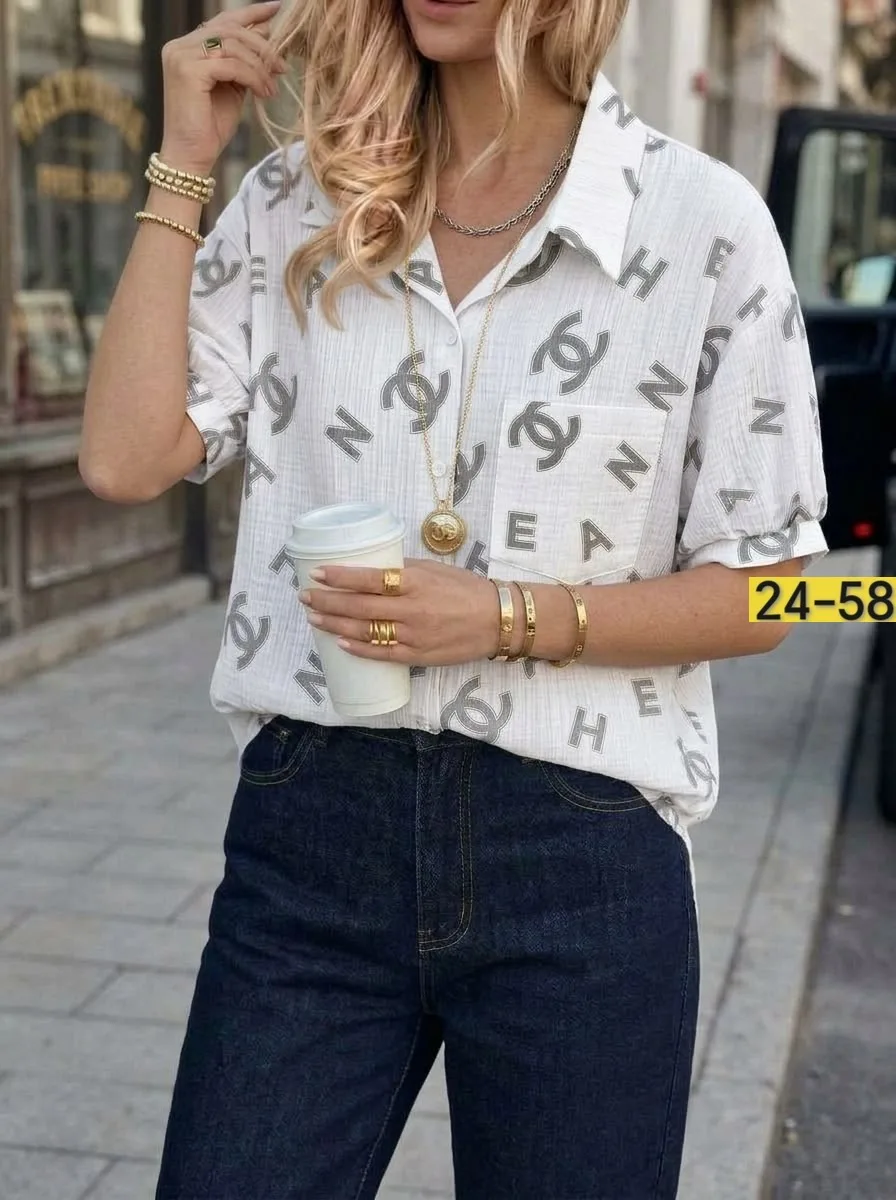 Брендовая рубашка Chanel из мягкой ткани хлопок — фото 1