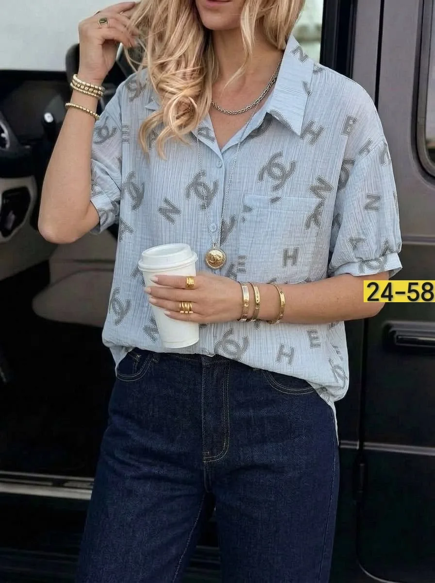Брендовая рубашка Chanel из мягкой ткани хлопок — фото 4