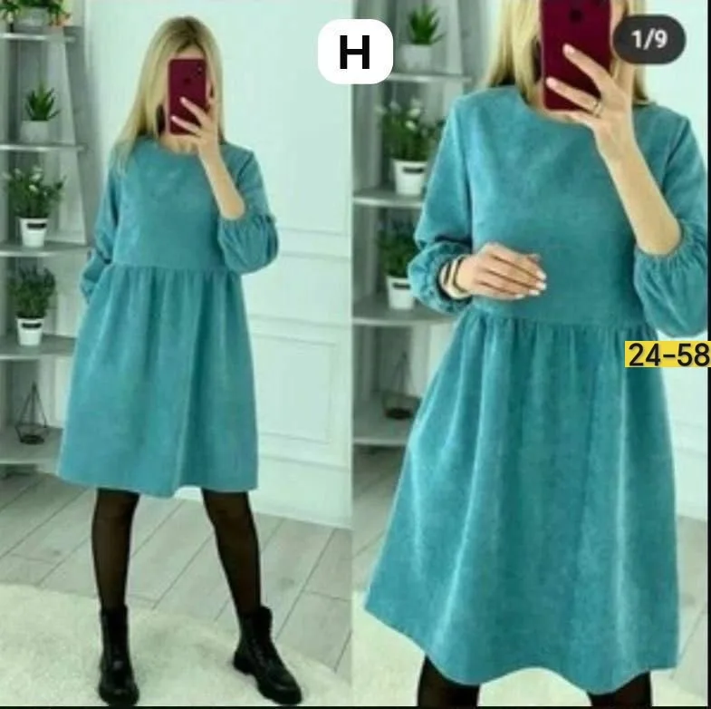 Платье вельвет — фото 1