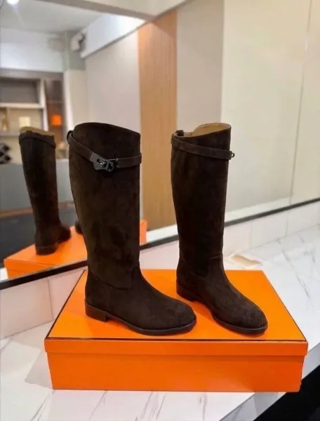 Демисезонные ботинки Hermes из натуральной кожи — фото 16
