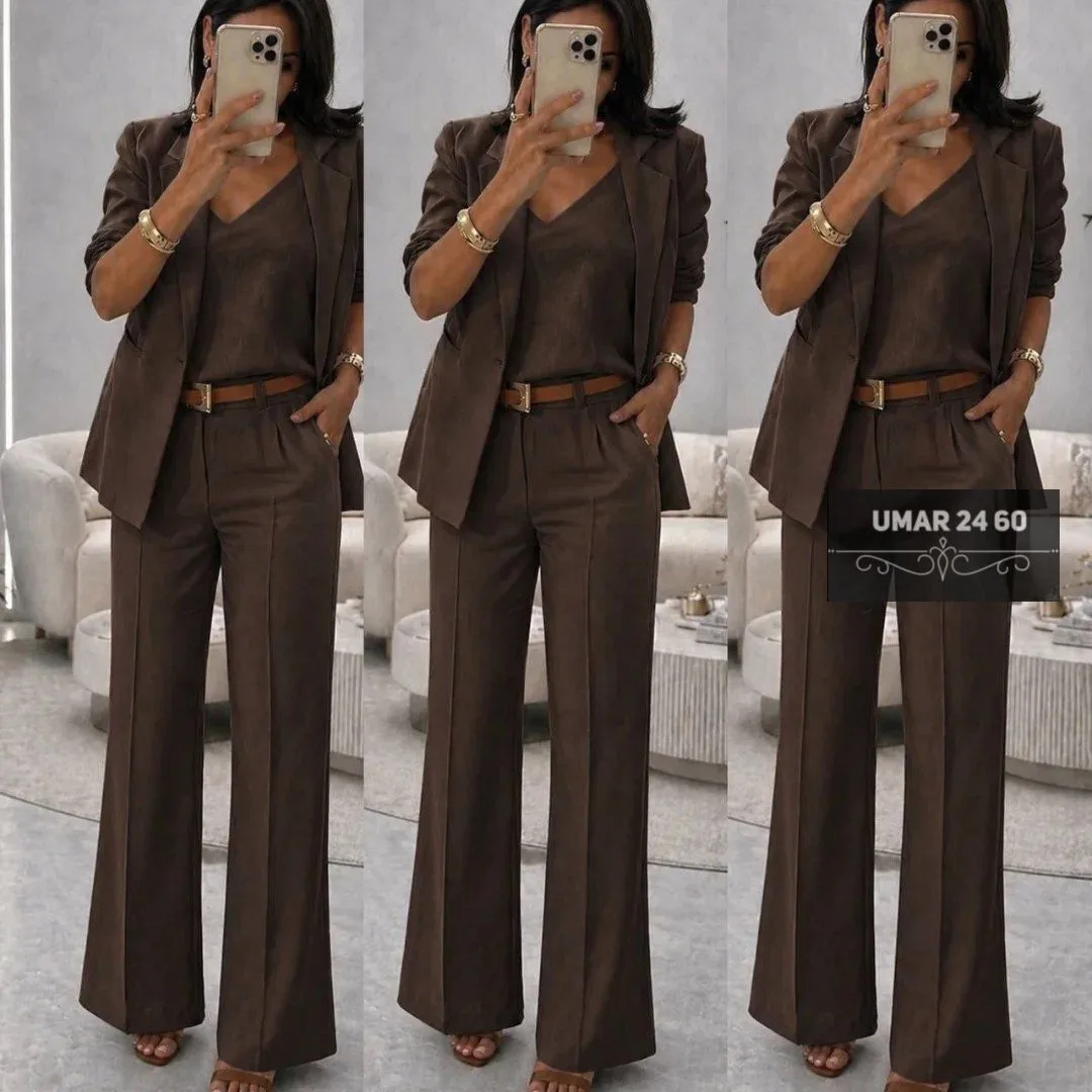 Костюм Тройка в стиле спорт-шик в 3 цветах барби (фабричное качество) — фото 3