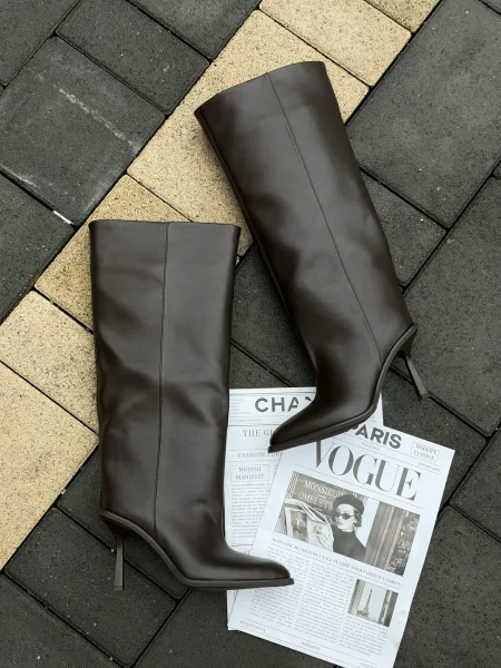 Сапоги кожаные женские — фото 6