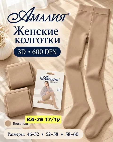 Плотные женские колготки 3D 600 DEN для уютных и красивых образов — фото 1