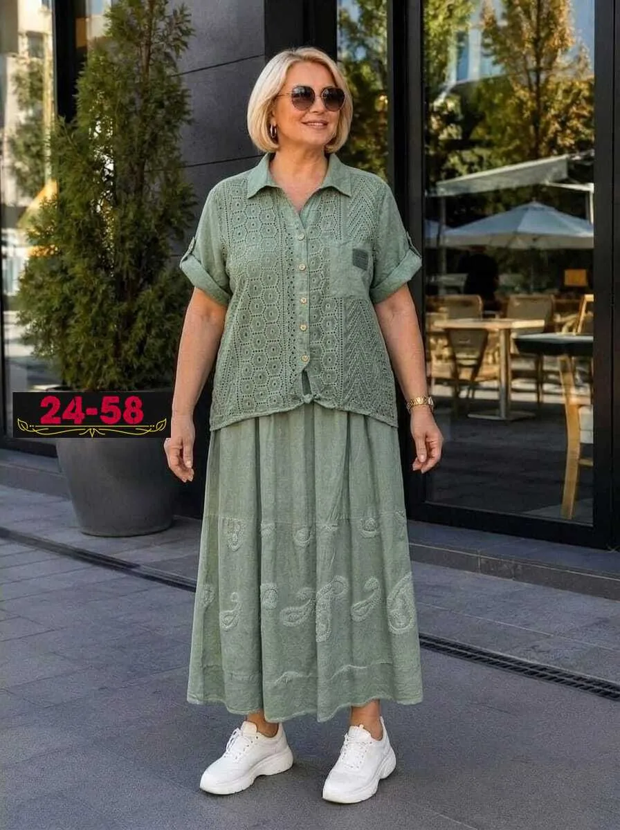 Костюм двойка из льна и хлопка — фото 1