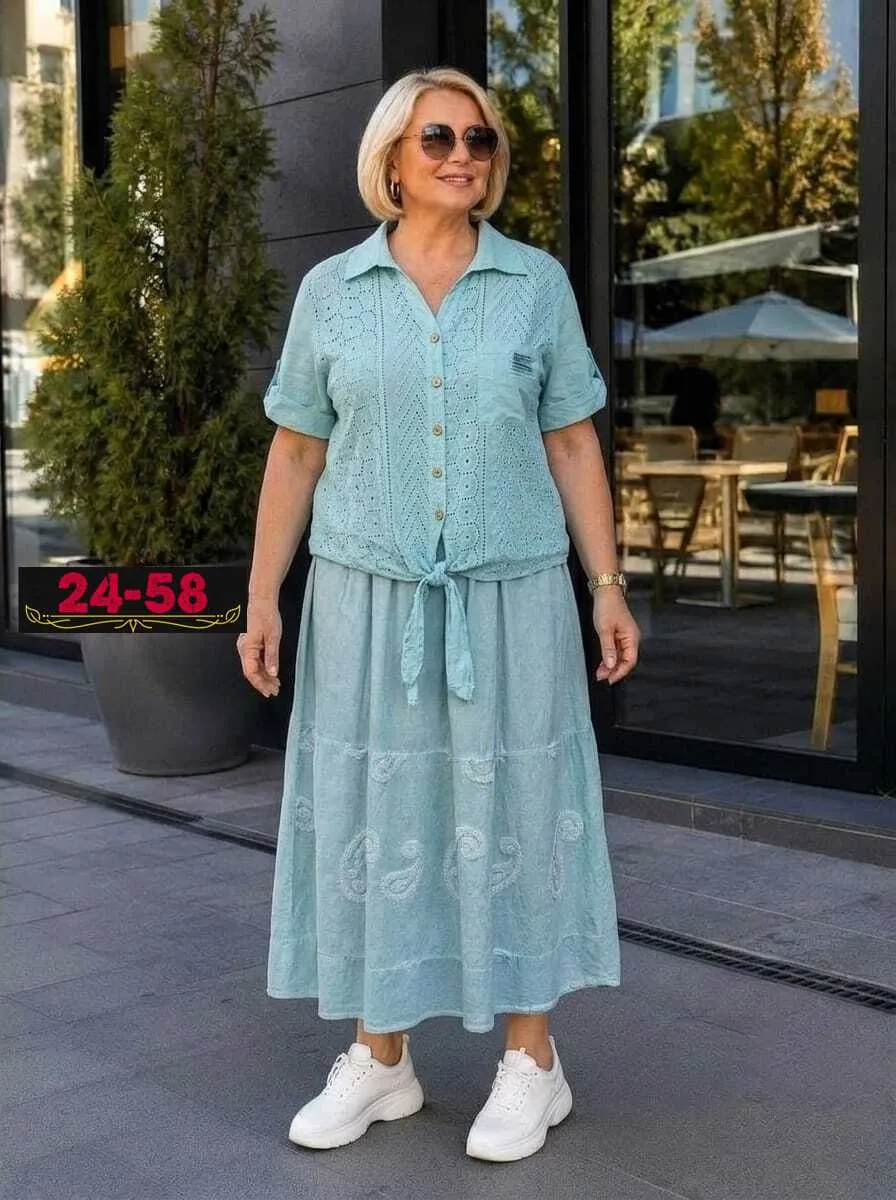 Костюм двойка из льна и хлопка — фото 4