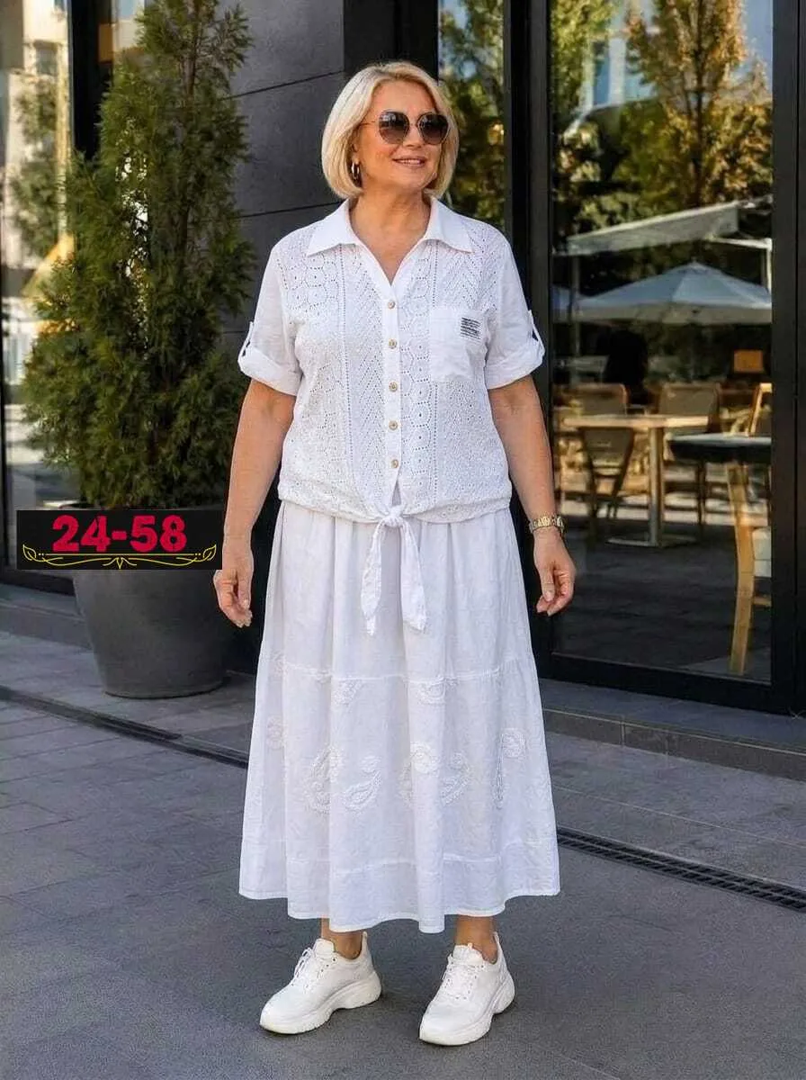 Костюм двойка из льна и хлопка — фото 6