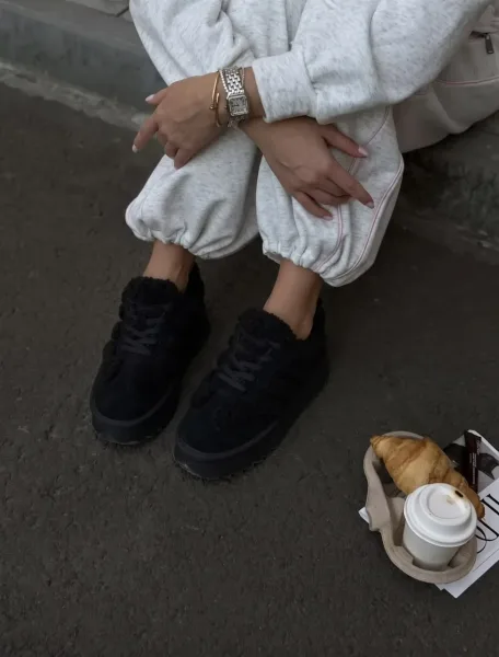 Кеды премиум-качества из натуральной замши с меховым внутренним покрытием — фото 1