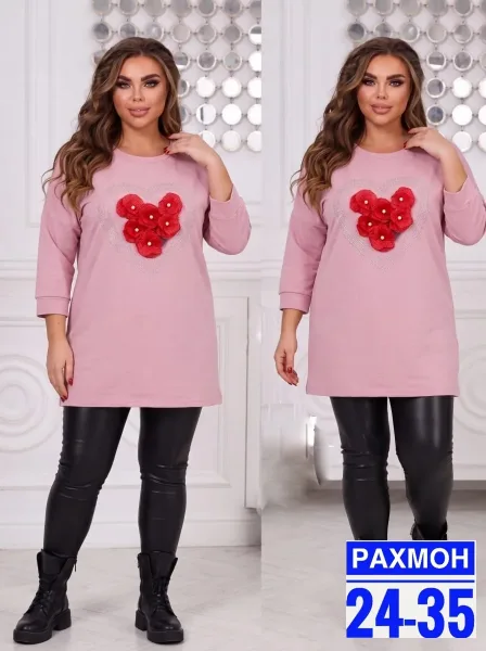 Платье-Туника из спандекса и хлопка — фото 5
