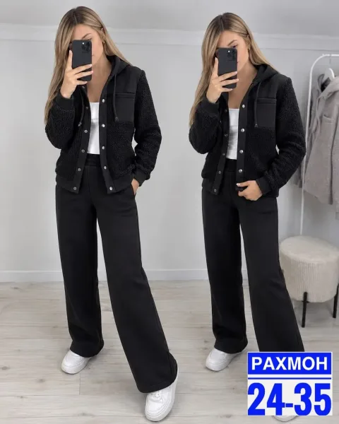 Теплый костюм из флиса с эффектом барашка — фото 1
