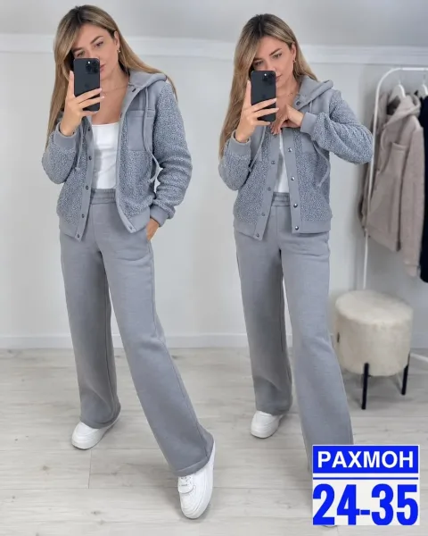 Теплый костюм из флиса с эффектом барашка — фото 5