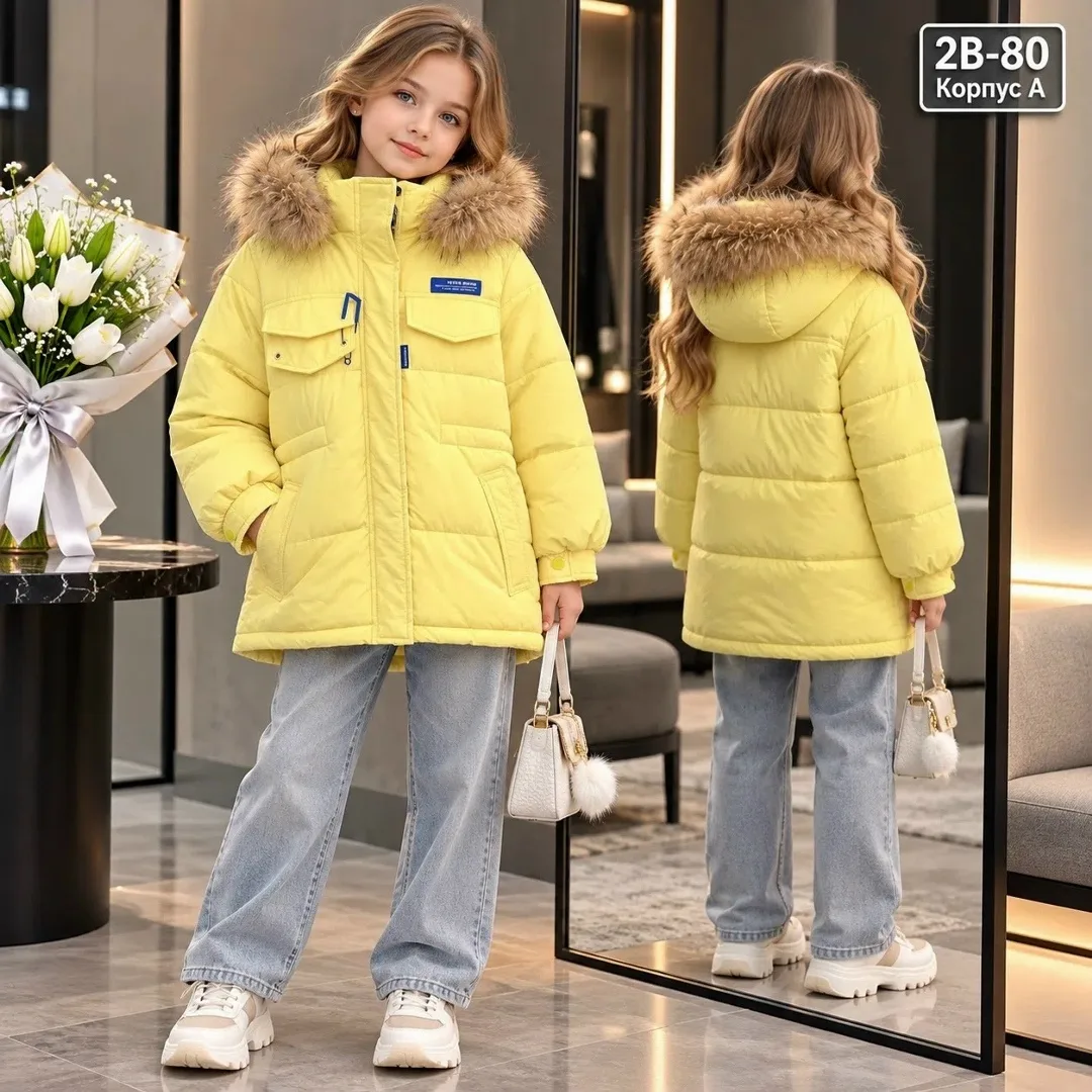Утеплённая куртка из хлопка с подкладкой флис — фото 1