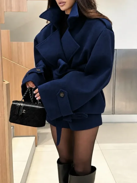Укороченное пальто ZARA из драпа — фото 6