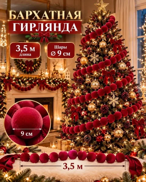 Новогодняя Гирлянда Из Шаров — фото 4