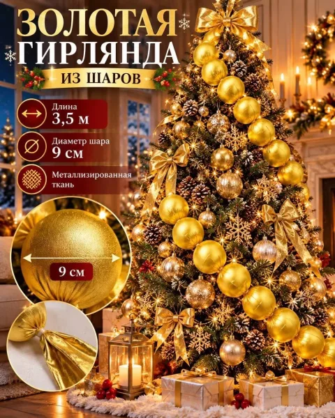 Новогодняя Гирлянда Из Шаров — фото 5