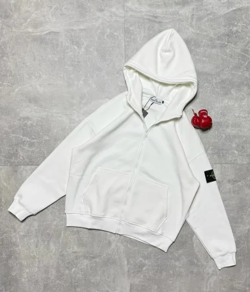 Зимние Зип Худи От Stone Island Стиль Оверсайз — фото 6