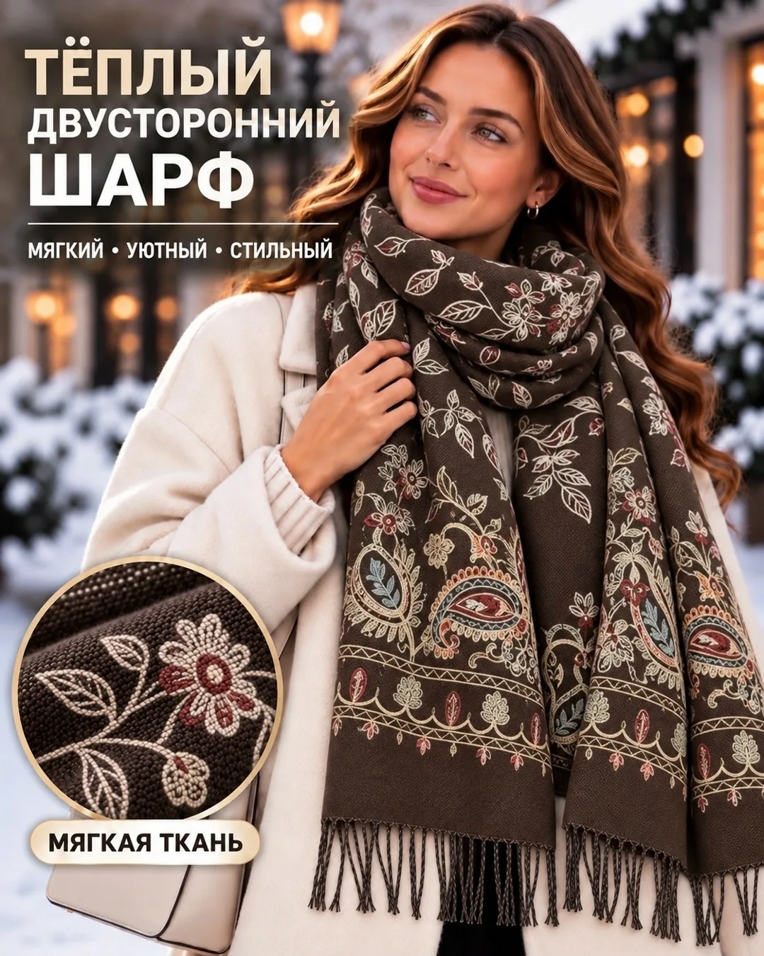 Шарф-палантин из 100 кашемира — фото 2