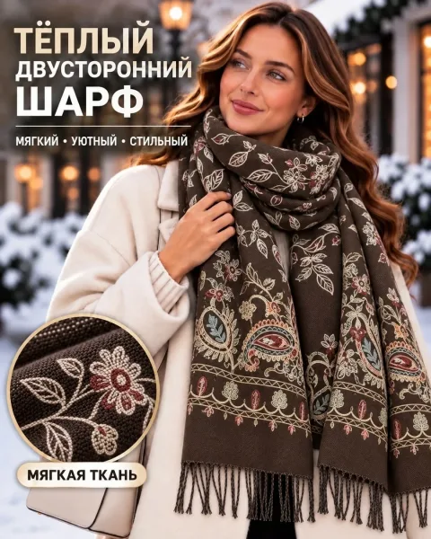 Шарф-палантин из 100 кашемира — фото 5