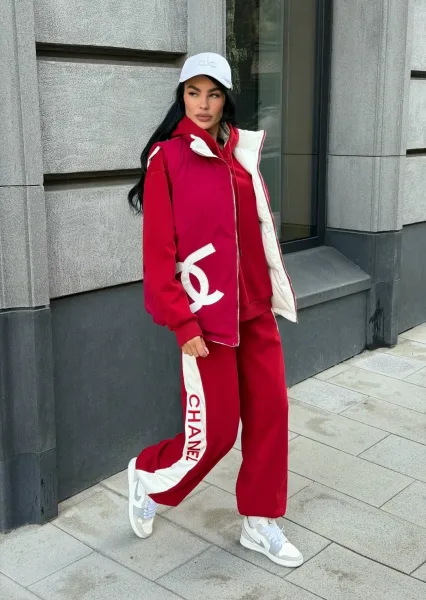 Комплект-тройка с жилеткой CHANEL, хлопок на флисе — фото 8