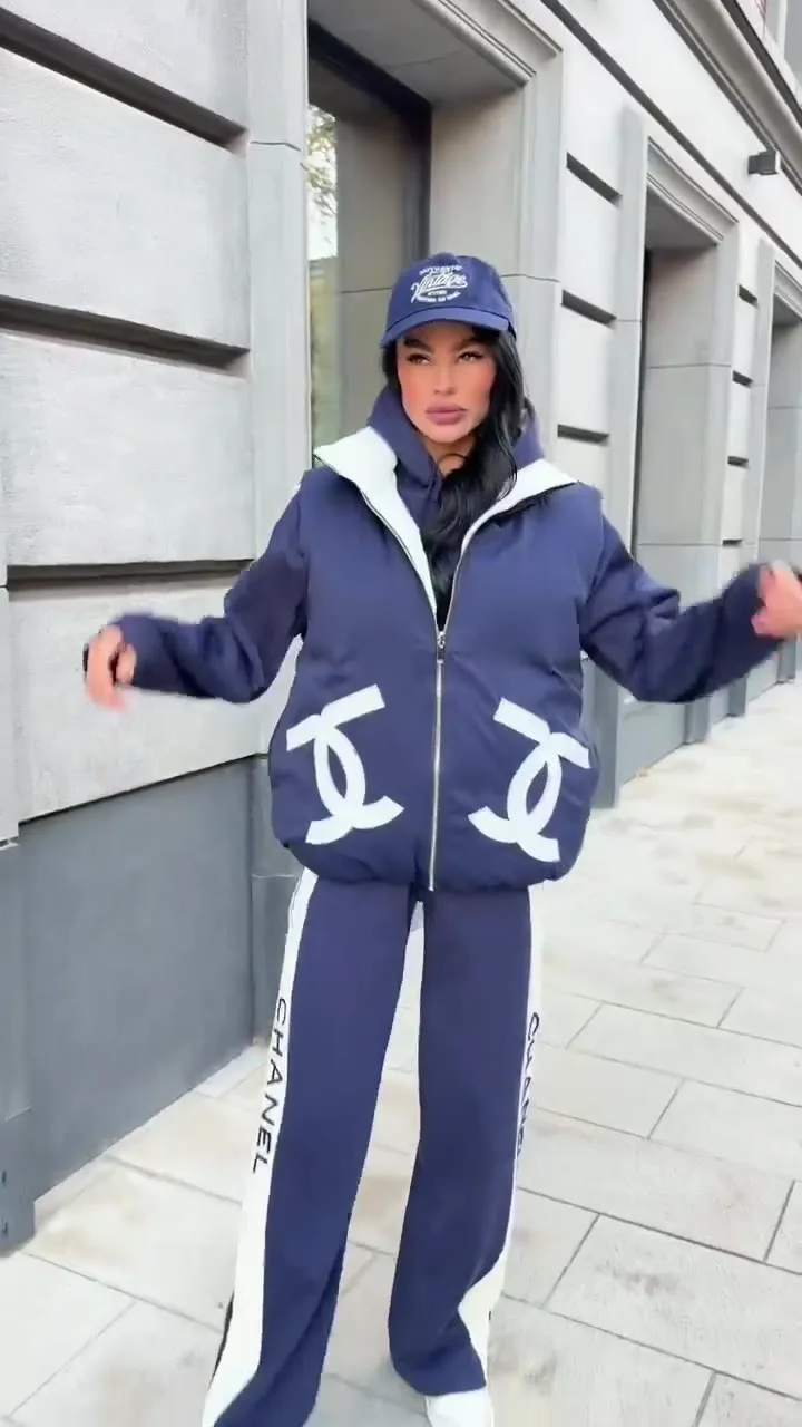 Комплект-тройка с жилеткой CHANEL, хлопок на флисе — видео