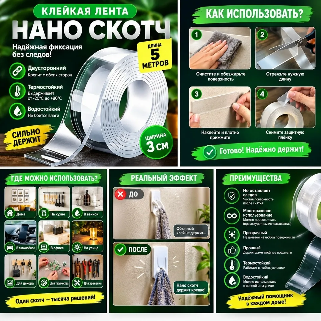 Двусторонняя клейкая лента — фото 1