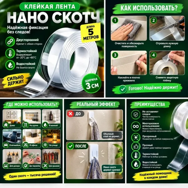 Двусторонняя клейкая лента