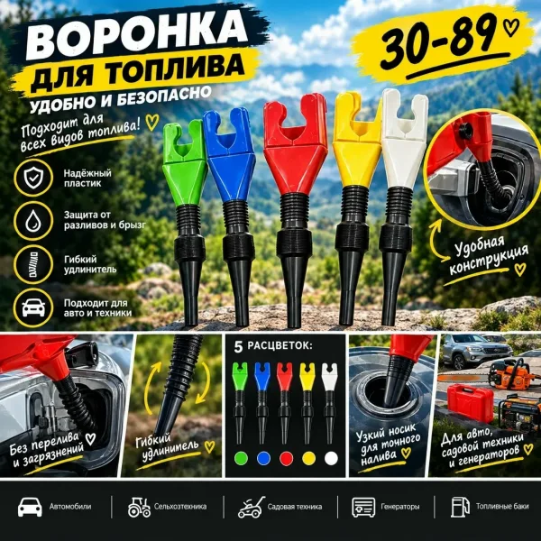 Воронка автомобильная непроливайка универсальная — фото 2