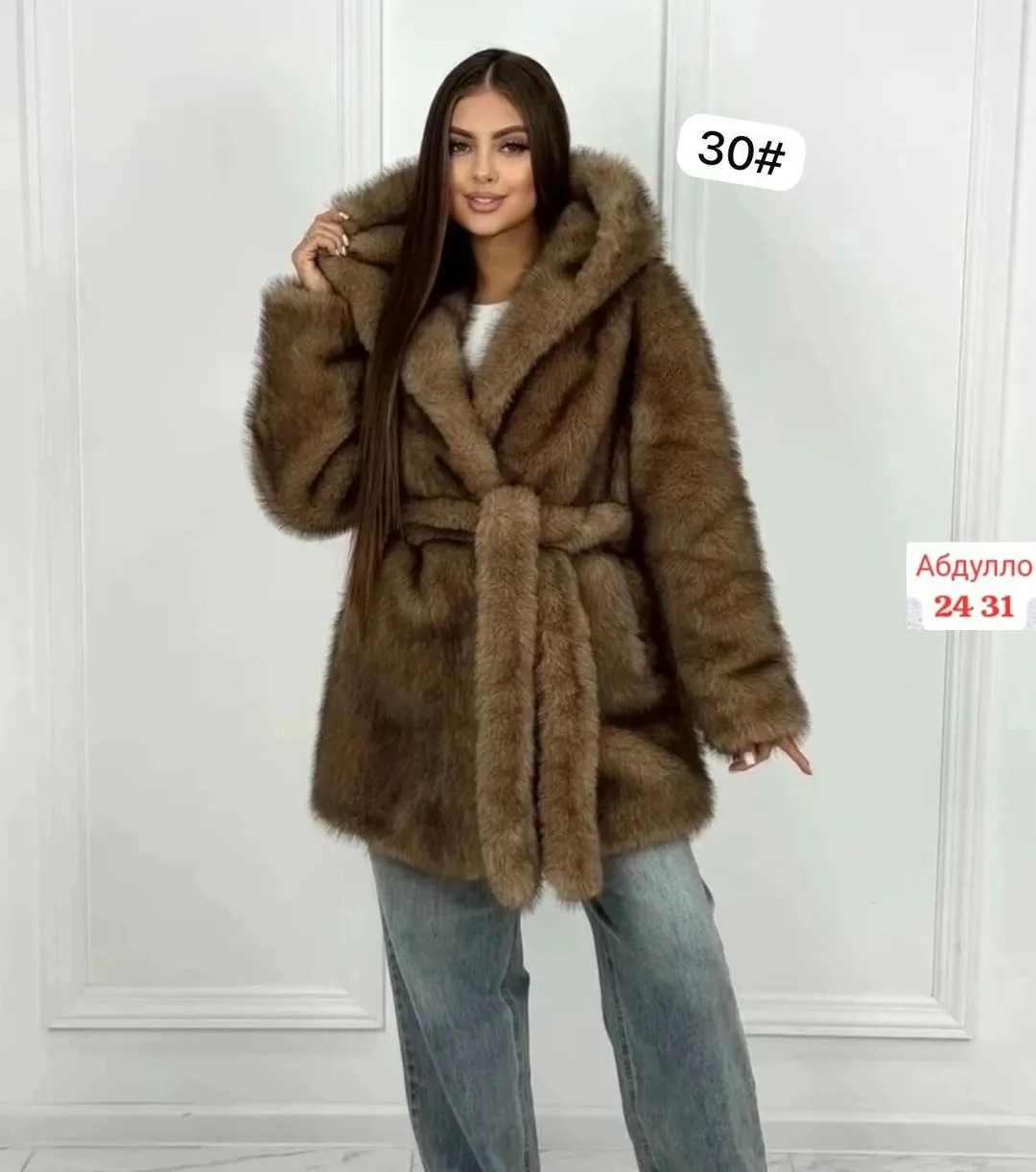 𝒩𝑒𝓌 𝒞𝑜𝓁𝓁𝑒𝓀𝓉𝒾𝑜𝓃 Шуба с капюшоном ЭКО Норка Длина — фото 2