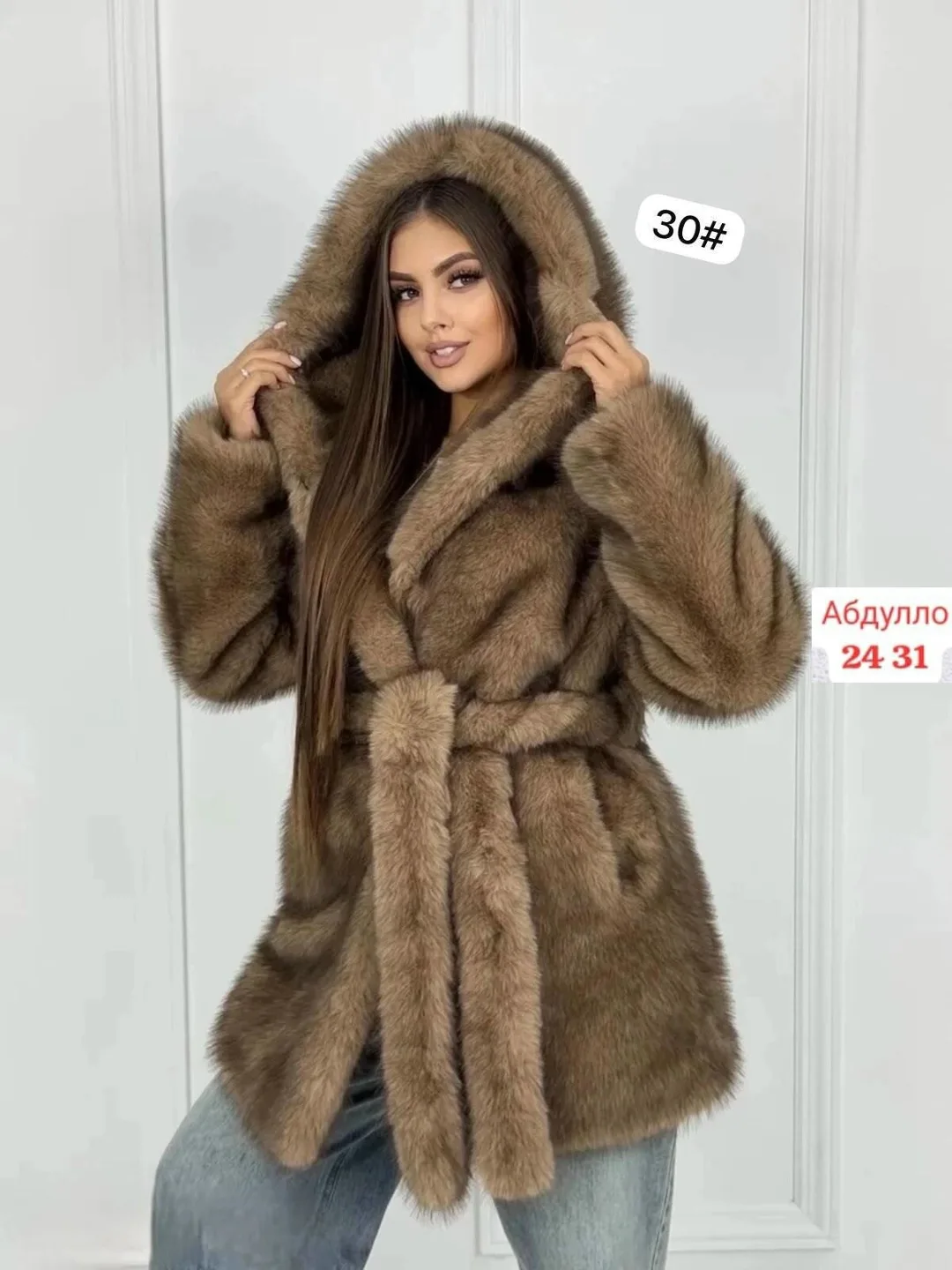 𝒩𝑒𝓌 𝒞𝑜𝓁𝓁𝑒𝓀𝓉𝒾𝑜𝓃 Шуба с капюшоном ЭКО Норка Длина — фото 2