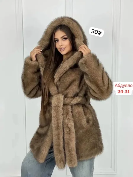 𝒩𝑒𝓌 𝒞𝑜𝓁𝓁𝑒𝓀𝓉𝒾𝑜𝓃 Шуба с капюшоном ЭКО Норка Длина — фото 1