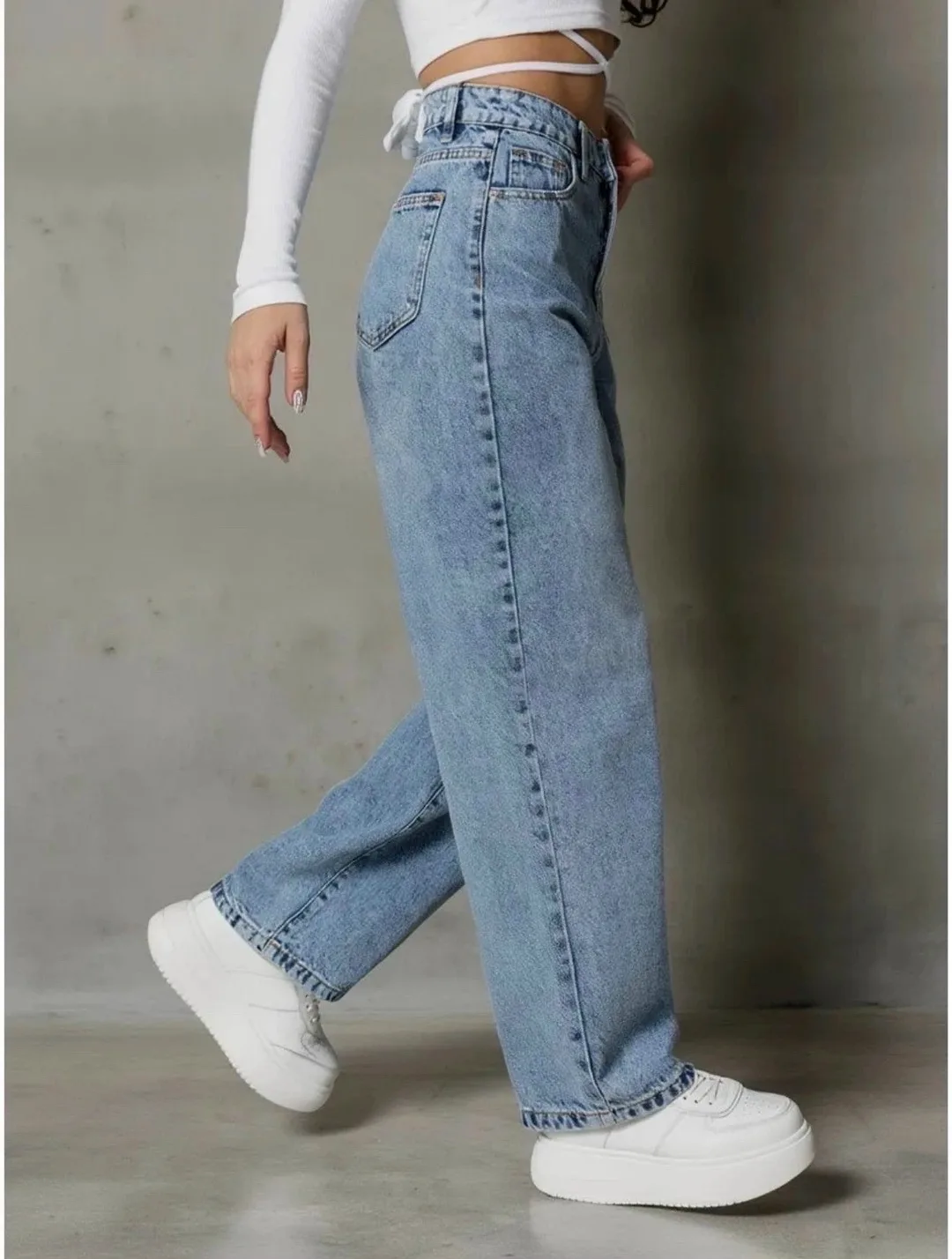 Брюки Baggy из джинса стрейч — фото 1