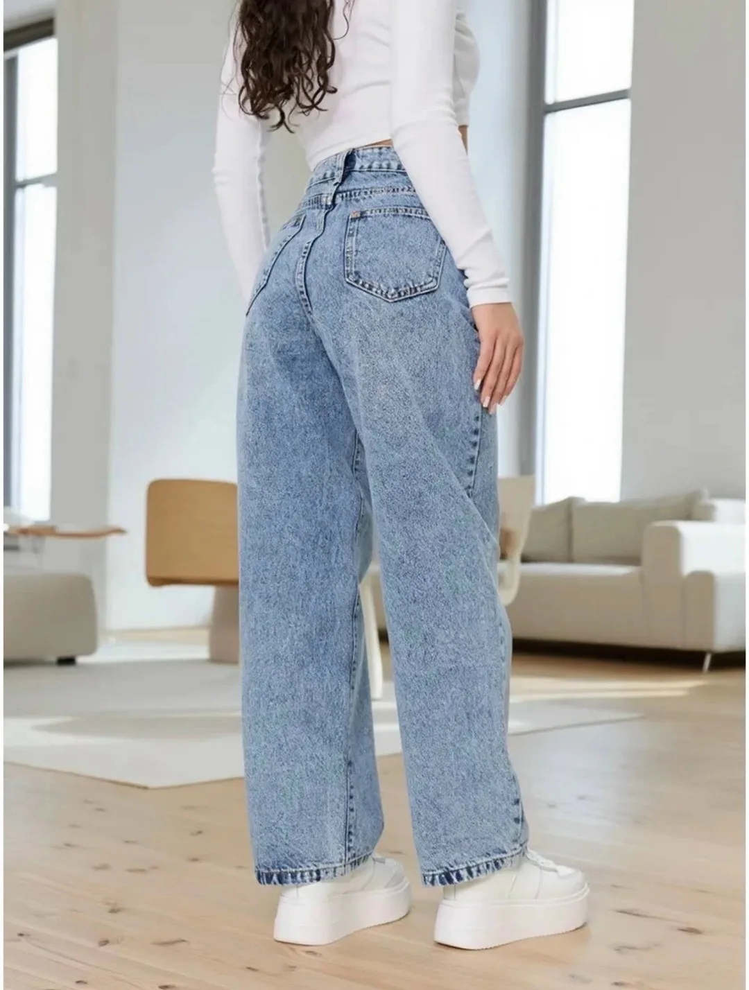 Брюки Baggy из джинса стрейч — фото 4