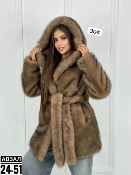 𝒩𝑒𝓌 𝒞𝑜𝓁𝓁𝑒𝓀𝓉𝒾𝑜𝓃 Шуба с капюшоном ЭКО Норка Длина — фото 1